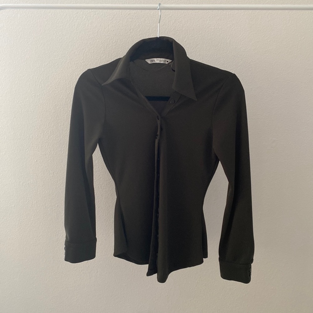 Dark green blouse from Zara